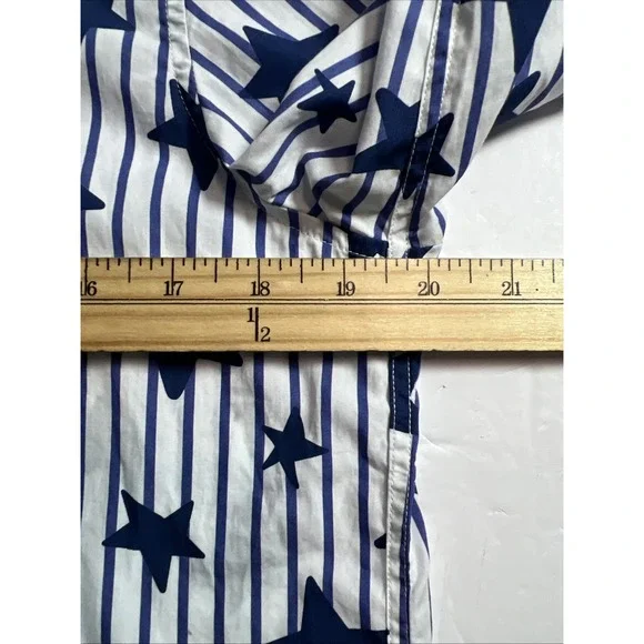 Frank & Eileen Women's Shirt Size Small Stars & Stripes Blue Long Sleeve - Picture 5 of 7